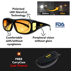 Headlight Glasses with Polarized LED GlareCut Technology (Drive Safely at Night)